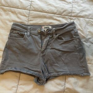 Victoria’s Secret PINK high waisted frayed shorts; grey; size 4